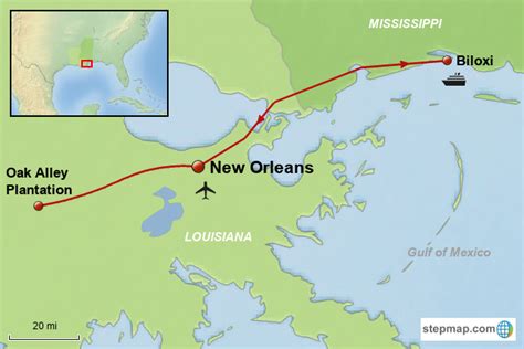 Stepmap New Orleans And The Gulf Coast Landkarte Für Usa
