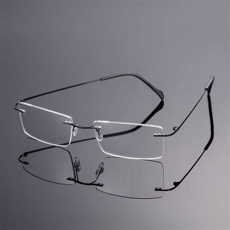 Unisex Ultra Light Titanium Alloy Rimless Reading Glasses Men Flexible