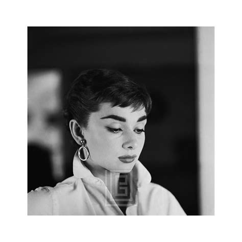 Mark Shaw Audrey Hepburn White Shirt Portrait Glances Down 1954 For