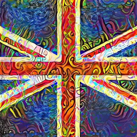 Union Jack British Flag Art Stock Vector Illustration Of United