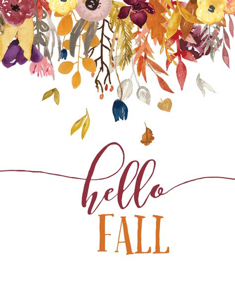 Free Hello Fall Printable Fall Halloween Decor Fall Decor Clipart