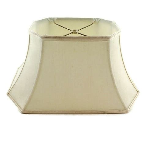 Vtg Lamp Shade Tapered Rectangle Panel Shantung Silk 18x12x9 Bell Cream