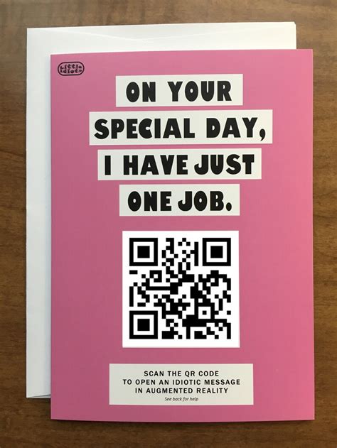 One Job Funny Augmented Reality Greeting Card Nsfw Mature Etsy Israel