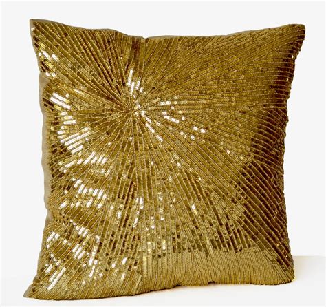 Handcrafted Gold Sequin Pillowcovers Gold Cushion Christmas Pillow Amore Beauté