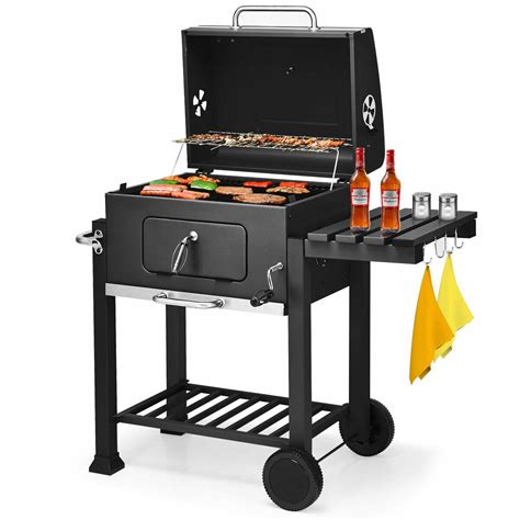 Charcoal Grill Barbecue Bbq Grill Outdoor Patio Backyard Cooking Wheels