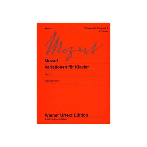 Mozart Variations Pour Piano Vol2 Chez Bd Music