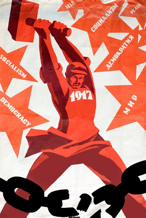 Soviet Poster Commemorating The October Revolution Of 1917 R