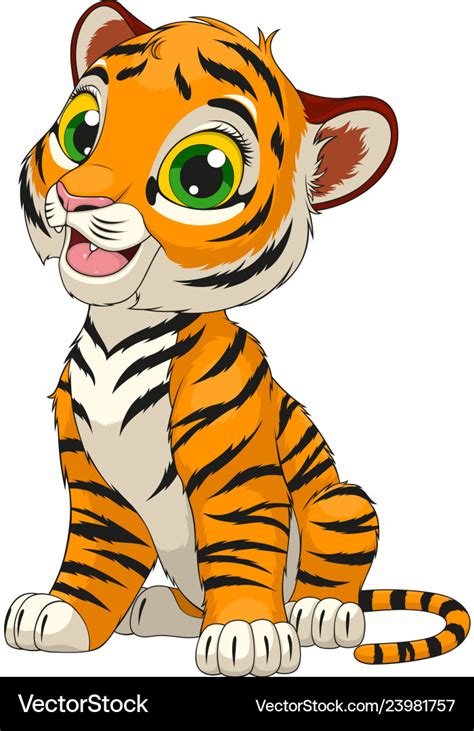 Funny Cute Tiger Cub Royalty Free Vector Image