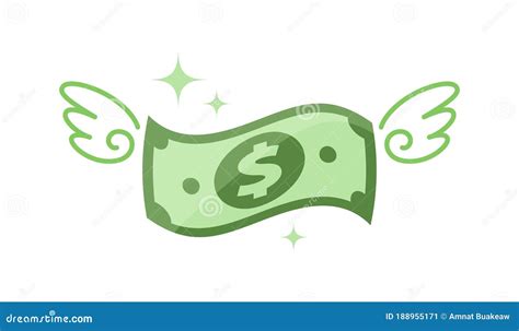 Banknotes And Wings Icon Money Notes And Wing Fly Concept Symbol
