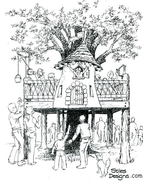 EastHampton Chamber Of Commerce Treehouse Sketch Coloriage