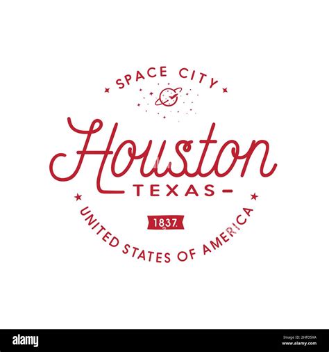 City Of Houston Space City Vector And Illustration Stock Vector Image