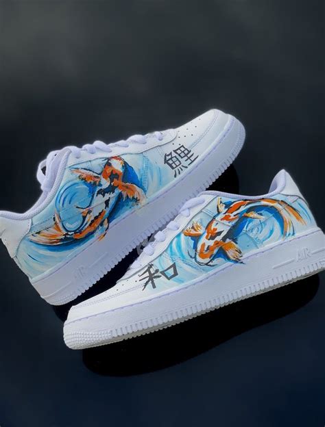Koi Fish Custom Af1 Custom Painted Shoes Personalized Shoes Painted