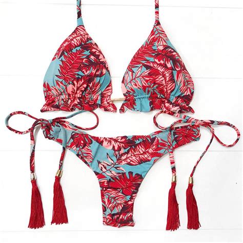 women s sexy summer bohemia print swimsuit bikini separate swimsuit 2pcs ladies brazilian
