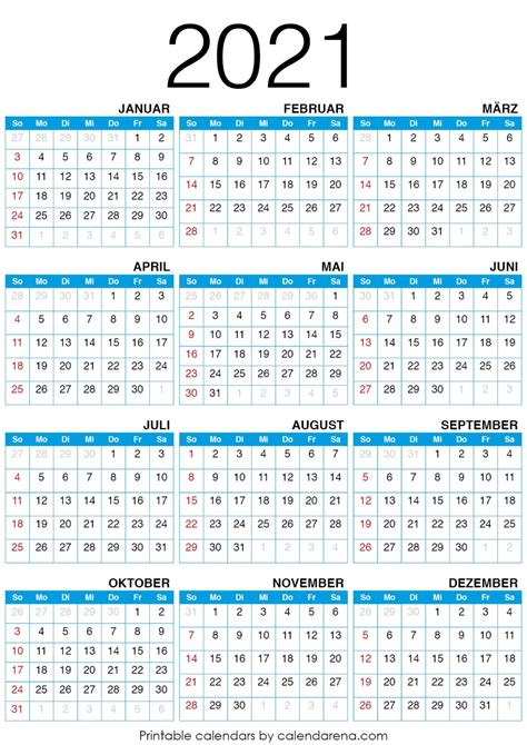 Also, wenn sie das beste aus dem 2021 monat machen wollen, dann sollten sie auf jeden fall schauen sie sich unseren druckbaren kalender im voraus. 2021 Kalender zum ausdrucken - Calendarena