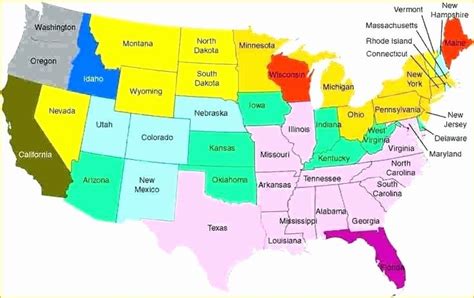 Printable State Capitals Quiz United States Map Of States And Capitals