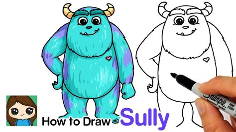 How To Draw Sulley Easy Monsters Inc Cute Monsters Drawings Cute