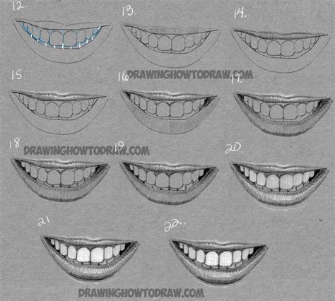 How To Draw Realistic Mouths And Teeth Teeth Drawing Smile Drawing