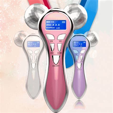Micro Current Vibration 3d Roller Beauty Massager 360 Rotate V Face