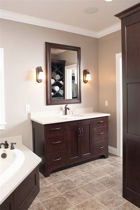 The idea scared me to death. 50+ Bathroom Paint Colors with Dark Cabinets - Modern ...