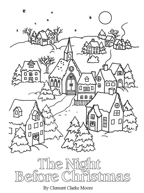 Christmas village coloring page by activity village. Village scene coloring pages download and print for free