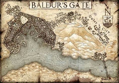 Baldurs Gate Map Fantasy City Map Fantasy World Map Fantasy Map