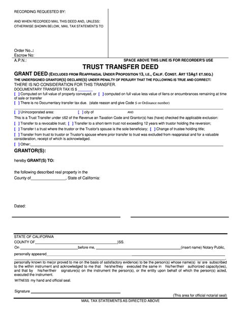 Trust Transfer Deed California Pdf Complete With Ease Airslate Signnow