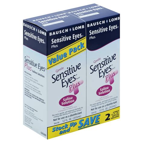 Plus Saline Solution Sensitive Eyes 12 Fl Oz 2 Pk Delivery