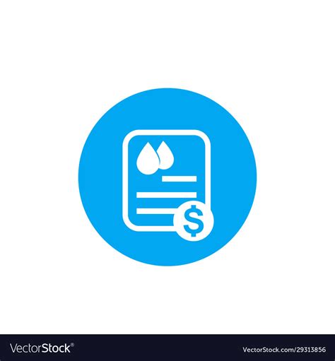 Water Utility Bill Icon Royalty Free Vector Image