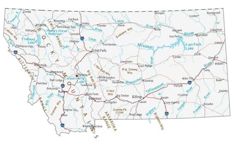 Map Of Montana Cities And Towns Printable City Maps