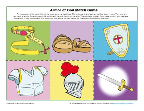 Armor Of God For Kids Activities On Sunday School Zone