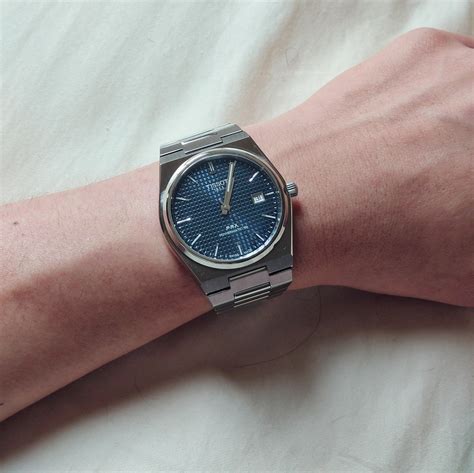 Tissot Prx Automatic Blue Dial On A Small Wrist Rwatches