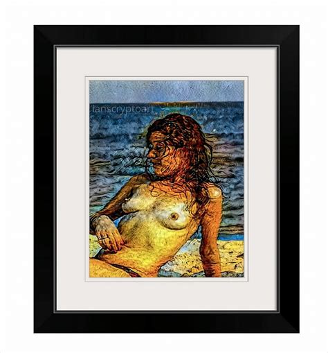 Janis Joplin Nude On The Beach 1967 14x11 Inch Acrylic Print On Canvas