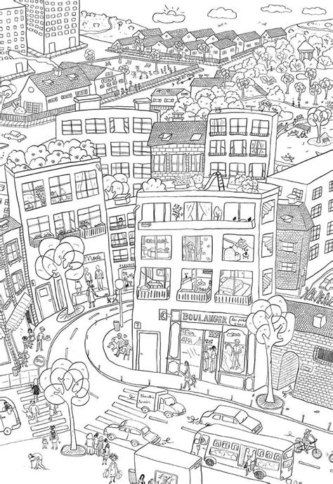 36 Coloring Pages Town Png