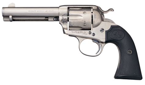 Nickel Colt Bisley Model Single Action Army Revolver In 41 Colt Rock