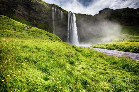 Waterfall With A Summer Meadow Photograph By George Oze Fine Art America