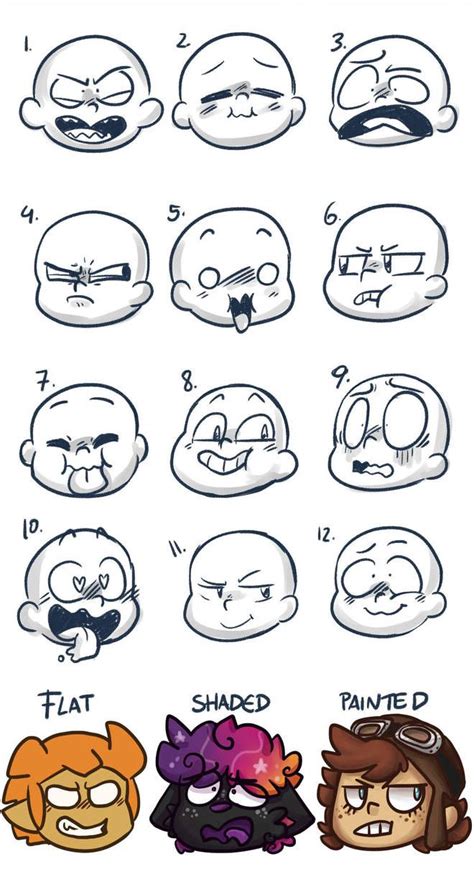 Drawing Face Expressions Drawing Cartoon Faces Chibi Drawings Doodle