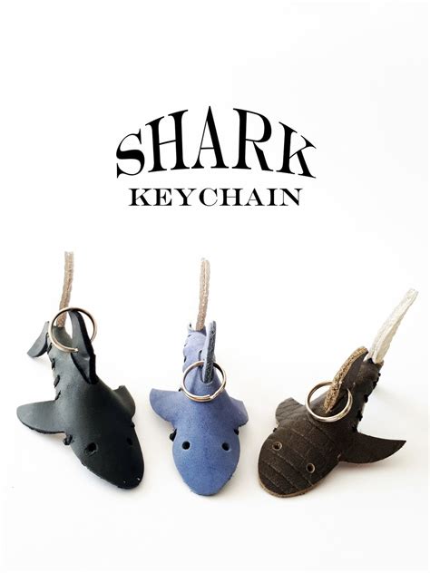 Leather Shark Keychain Leather Shark Keychain Shark Shark Etsy