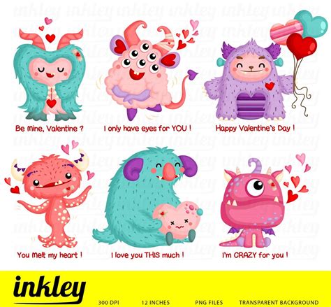 Valentine Monster Clipart Cute Monster Clip Art Birthday Party