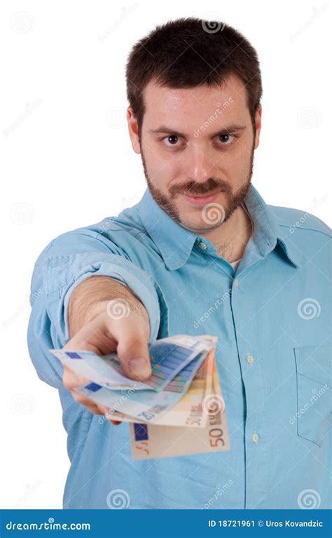 Man Giving Money Smiling Stock Image Image 18721961