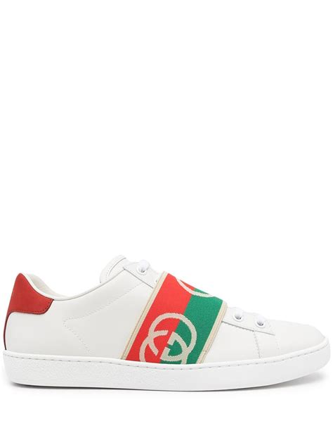 Gucci Ace Elastic Web Sneakers White Editorialist