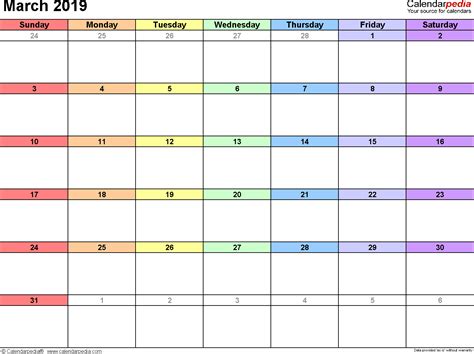 March 2019 Calendars For Word Excel And Pdf