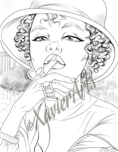 Best Adult Coloring Book Beautiful Black Women Blm Art Etsy