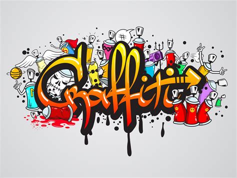 Graffiti Characters Composition Print 452982 Vector Art At Vecteezy