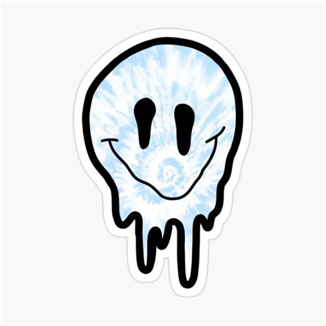 blue tye dye drippy smiley face Sticker by zarapatel in 2021 | Face