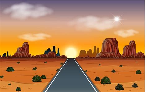 Sunrise In Desert With Road Scene 293224 Download Free