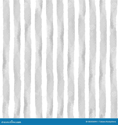 Watercolor Grey Strips Seamless Pattern Set Stock Vector Illustration