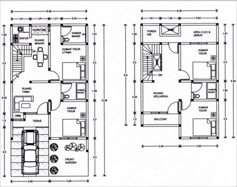 Desain di atas menggambarkan ruangan di lantai 2 saja. 34 Denah Terbaik Rumah Minimalis 2 Lantai - Rumahku Unik