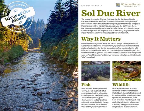River Of The Month Sol Duc River By Western Rivers Conservancy Issuu