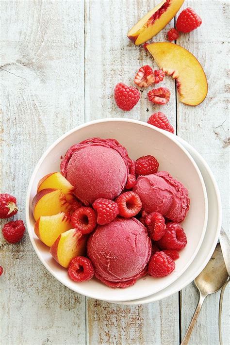 Raspberry Sorbet Trio Recipe Frozen Desserts Yummy Food Food
