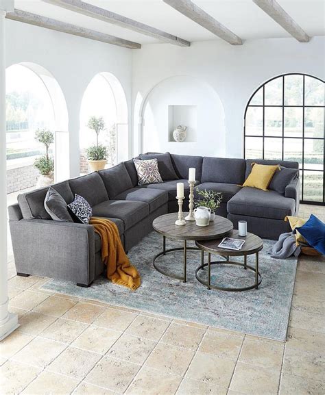 Radley Fabric 6 Piece Chaise Sectional Sofa Created For Macys